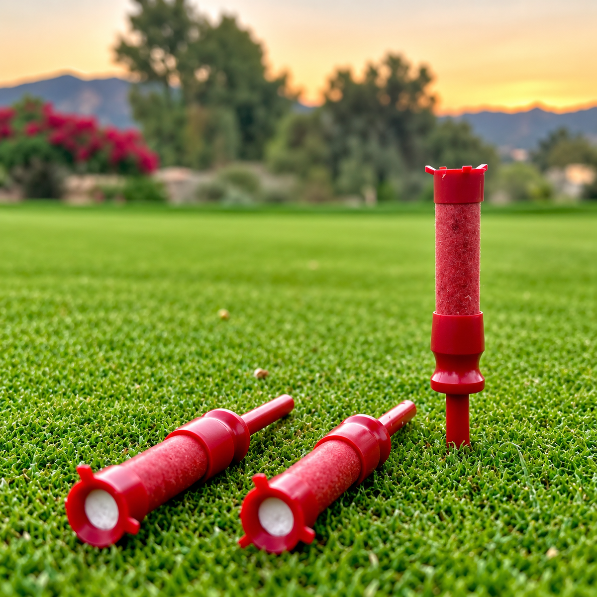 Novelty golf tees ready for a day on the course